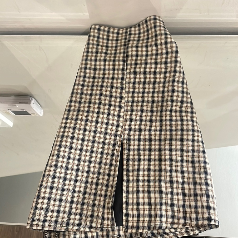 Plaid slit skirt from trendy boutique